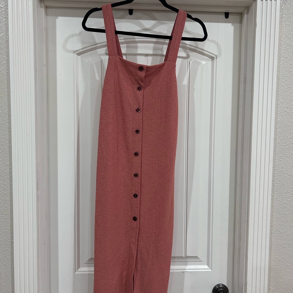 Zara Rose Button-Front Midi Dress